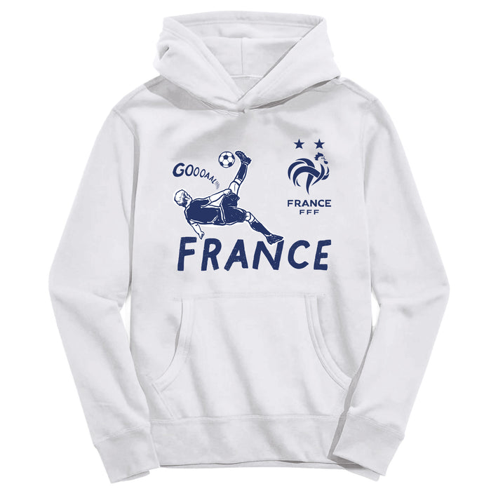 France National Team Youth White Pullover Cotton Hoodie