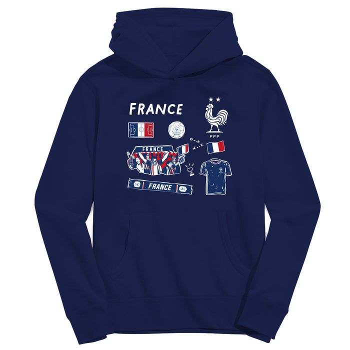 France National Team Youth Navy Pullover Cotton Hoodie