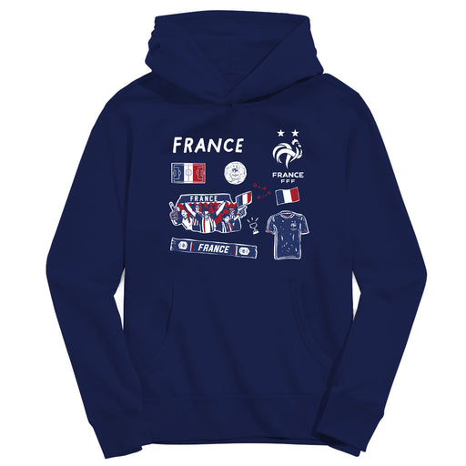 France National Team Youth Navy Pullover Cotton Hoodie