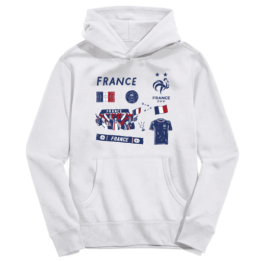 France National Team Youth White Pullover Cotton Hoodie
