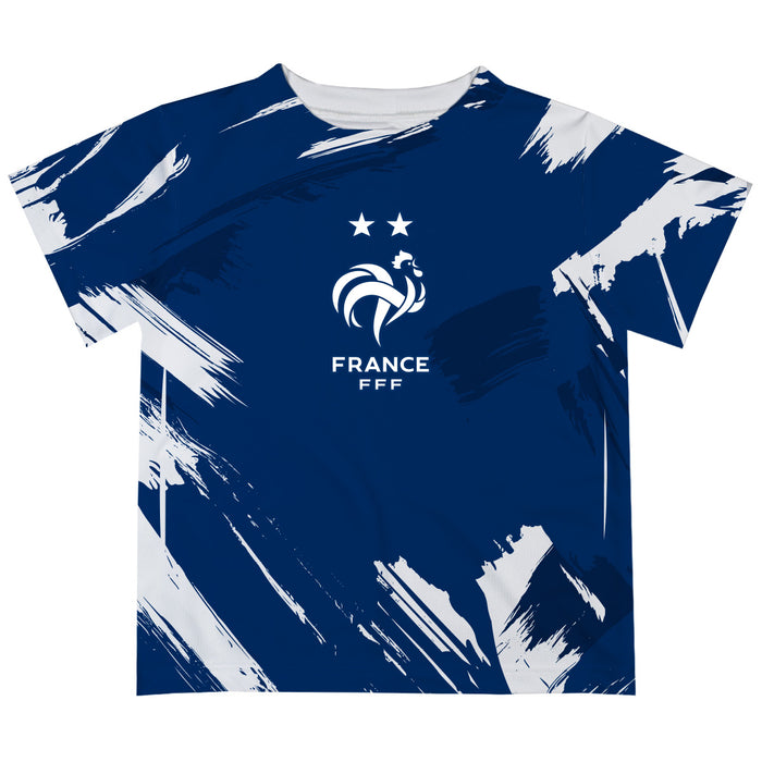 France National Team Paint Brush Boys Game Day Navy Short Sleeve Tee