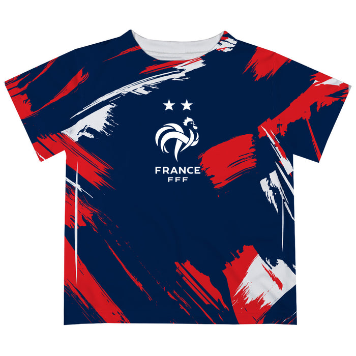 France National Team Impressions Artwork Boys Navy Short Sleeve Tee