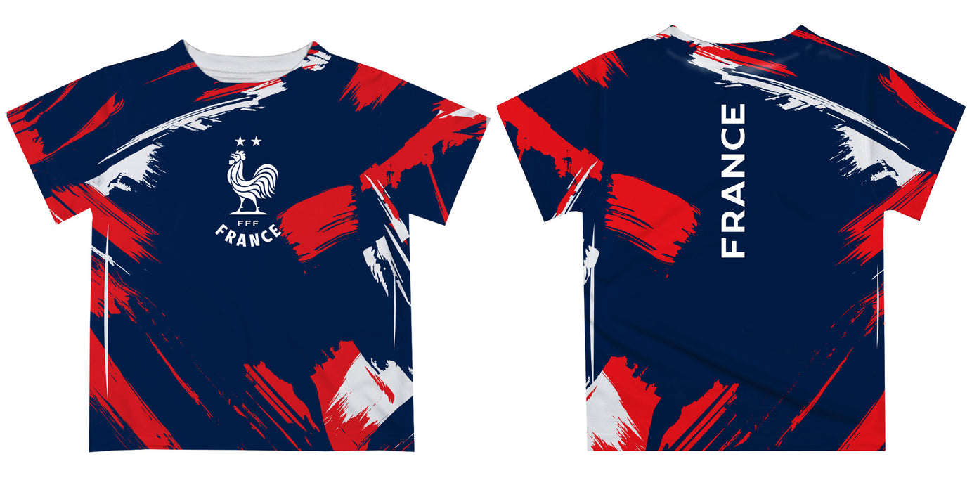 France National Team Impressions Artwork Boys Navy Short Sleeve Tee