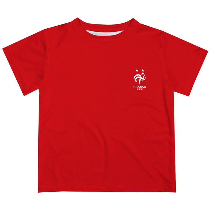 France National Team Impressions Artwork Boys Red Short Sleeve Tee