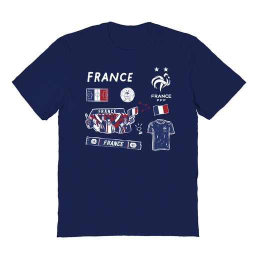 France National Team Impressions Artwork Navy Youth Cotton T-Shirt