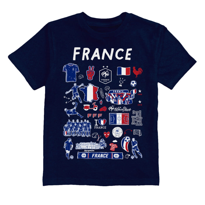 France National Team Front Impressions Artwork Navy Cotton T-Shirt