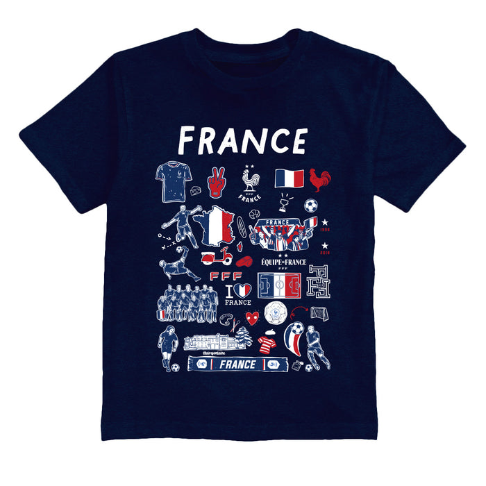 France National Team Front Impressions Artwork Navy Cotton T-Shirt