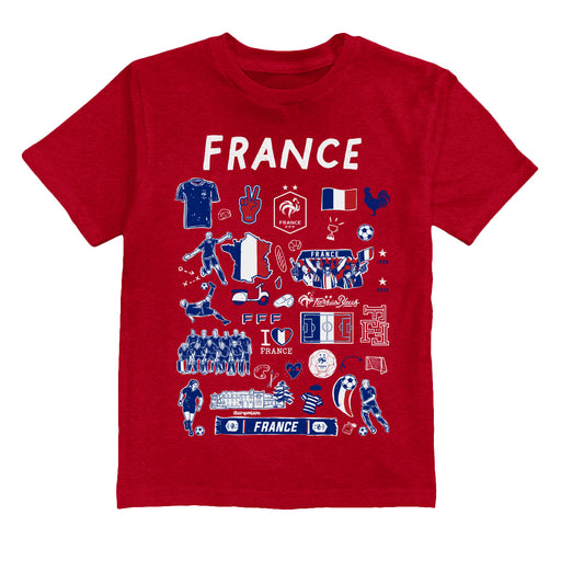 France National Team Front Impressions Artwork Red Cotton T-Shirt