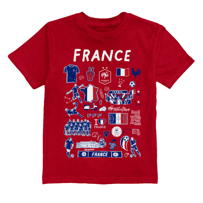France National Team Front Impressions Artwork Red Cotton T-Shirt