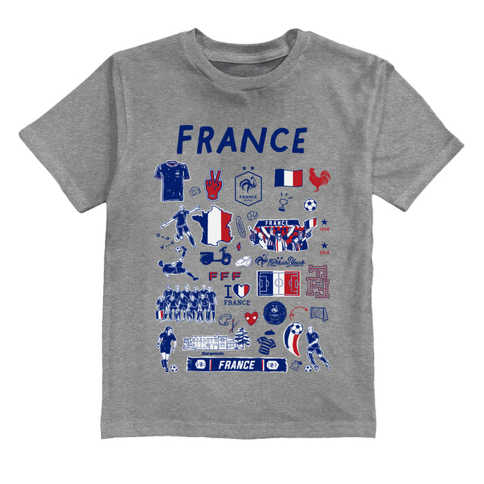 France National Team Front Impressions Artwork Grey Cotton T-Shirt
