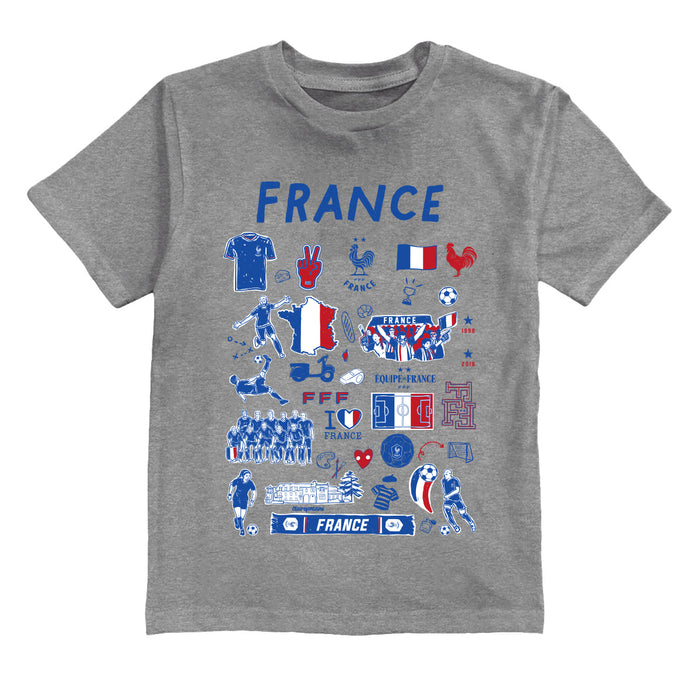 France National Team Front Impressions Artwork Grey Cotton T-Shirt