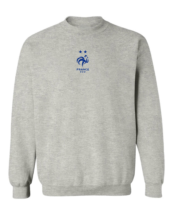 France National Team Womens Grey Cotton Crewneck Pullover Sweatshirt