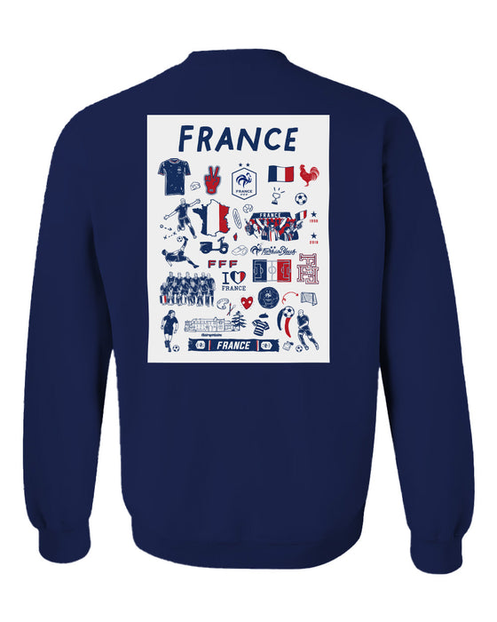 France National Team Womens Navy Cotton Crewneck Pullover Sweatshirt - Vive La Fête - Online Apparel Store