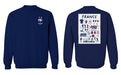France National Team Womens Navy Cotton Crewneck Pullover Sweatshirt - Vive La Fête - Online Apparel Store