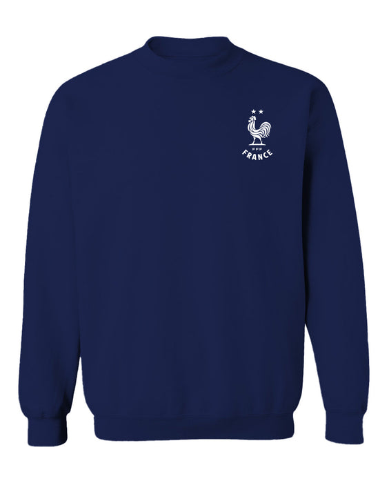 France National Team Vive La Fete Womens Navy Cotton Crewneck Pullover Sweatshirt