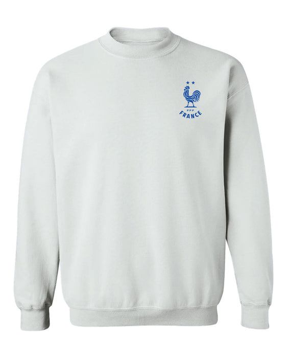 France National Team Vive La Fete Womens Grey Cotton Crewneck Pullover Sweatshirt