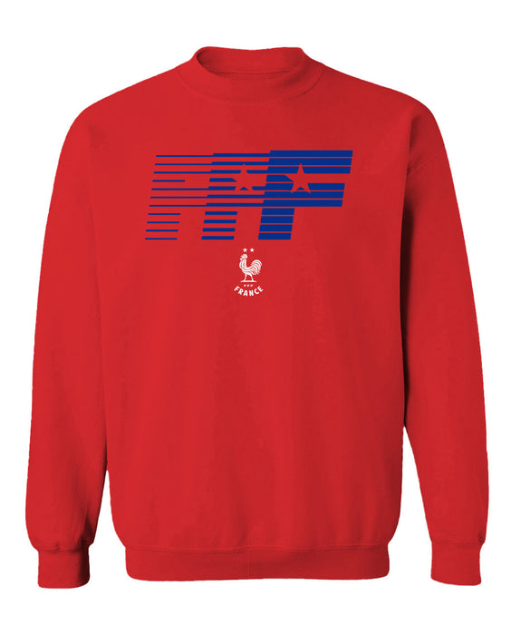 France National Team Vive La Fete Womens Red Cotton Crewneck Pullover Sweatshirt