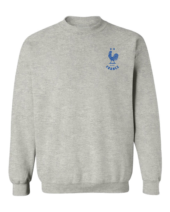 France National Team Vive La Fete Womens Grey Cotton Crewneck Pullover Sweatshirt