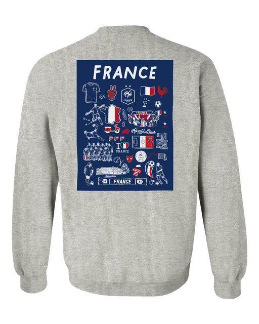 France National Team Womens Grey Cotton Crewneck Pullover Sweatshirt - Vive La Fête - Online Apparel Store