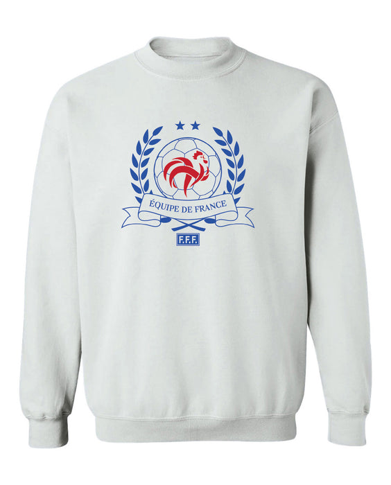 France National Team Womens White Cotton Crewneck Pullover Sweatshirt