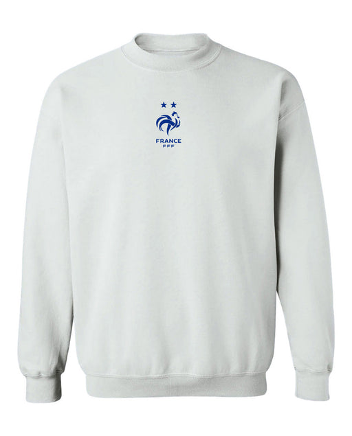 France National Team Womens White Cotton Crewneck Pullover Sweatshirt