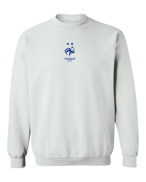 France National Team Womens White Cotton Crewneck Pullover Sweatshirt