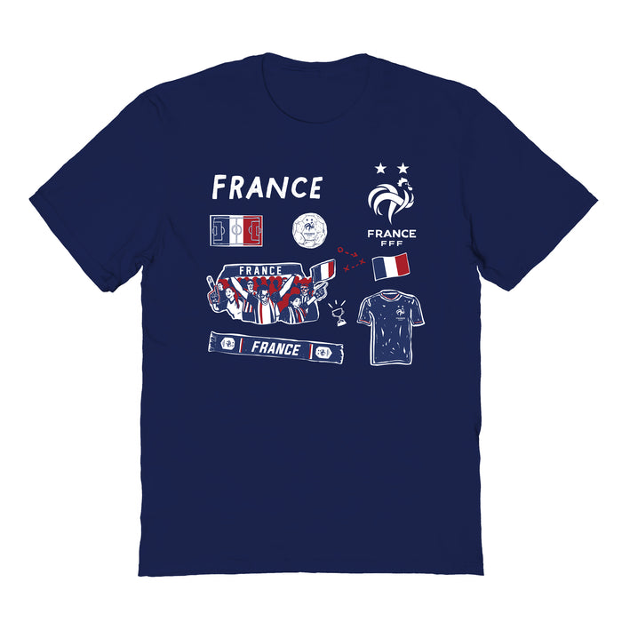 France National Team Womens Navy Cotton Tshirt