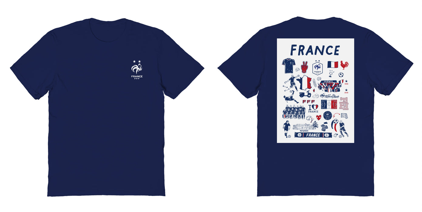 France National Team Womens  Cotton Impression Tshirt - Vive La Fête - Online Apparel Store