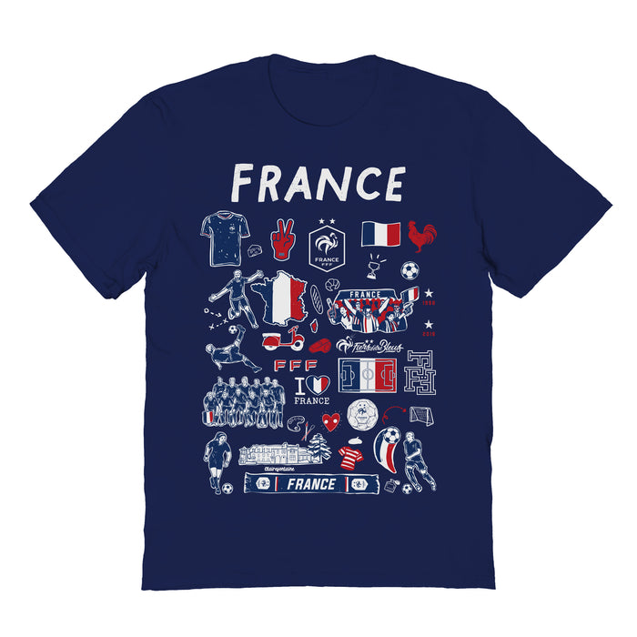 France National Team Womens Navy Cotton Tshirt