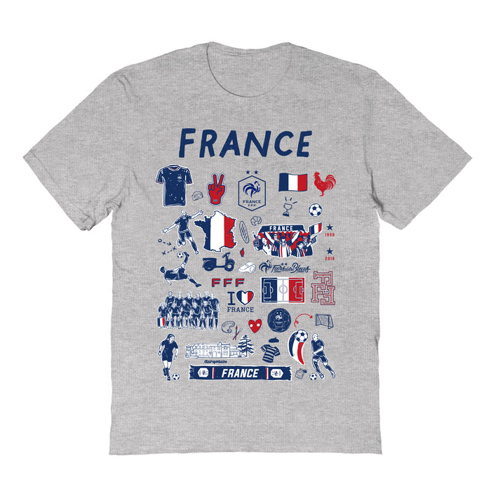 France National Team Womens Grey Cotton Tshirt