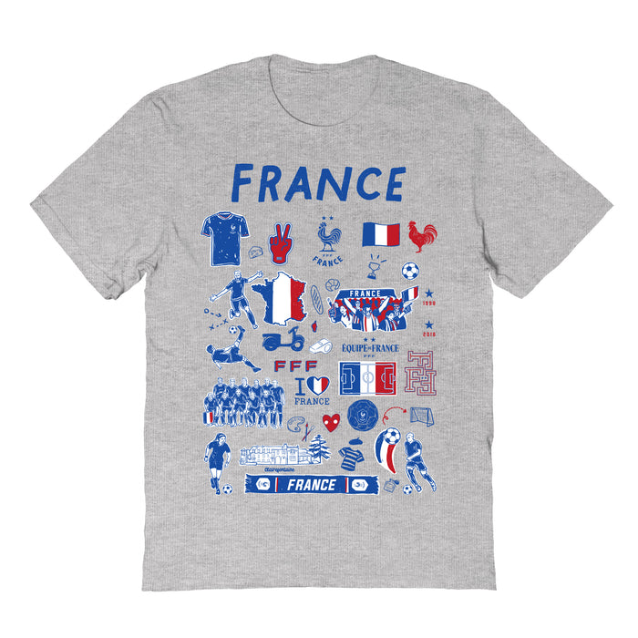 France National Team Womens Grey Cotton Tshirt