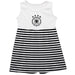 Germany National Soccer Team Girls White Sleeveless Tank Dress Black Stripes on Skirt