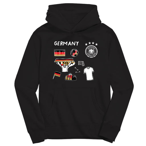 Germany National Soccer Team Youth Black Pullover Cotton Hoodie