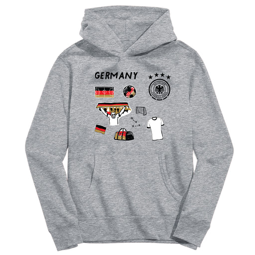 Germany National Soccer Team Youth Grey Pullover Cotton Hoodie