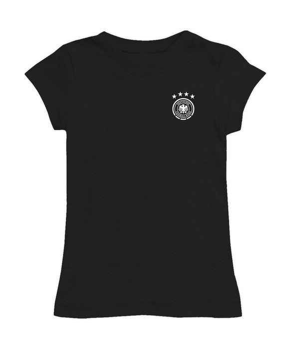 Germany National Soccer Team Black Girl´s Fitted Cotton T-shirt