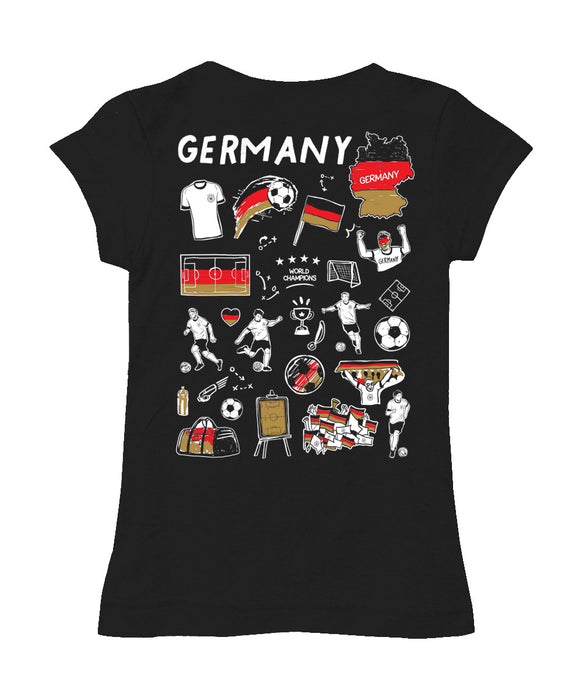 Germany National Soccer Team Black Girl´s Fitted Cotton T-shirt - Vive La Fête - Online Apparel Store