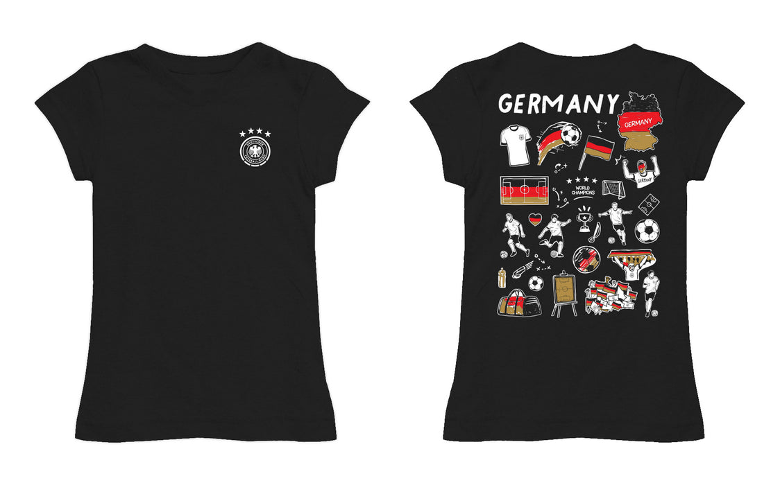 Germany National Soccer Team Black Girl´s Fitted Cotton T-shirt - Vive La Fête - Online Apparel Store