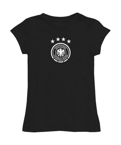 Germany National Soccer Team Black Girl´s Fitted Cotton T-shirt