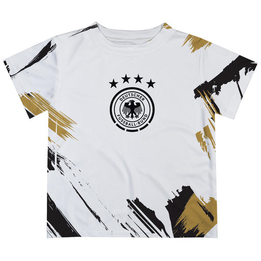 Germany National Soccer Team Paint Brush Boys Game Day White Short Sleeve Tee