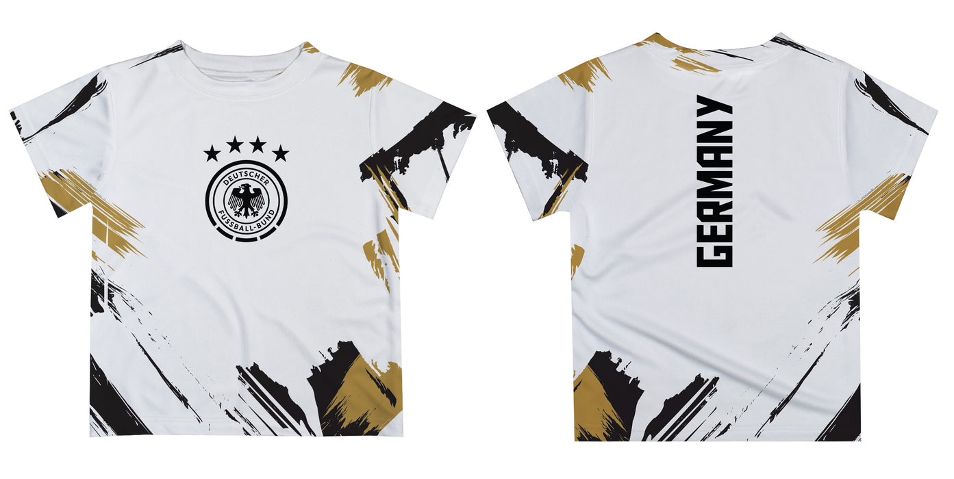 Germany National Soccer Team Paint Brush Boys Game Day White Short Sleeve Tee - Vive La Fête - Online Apparel Store