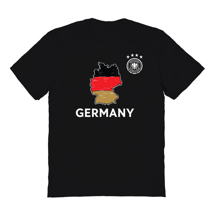 Germany National Soccer Team Impressions Artwork Black Youth Cotton T-Shirt