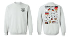 Germany National Soccer Team Impressions Artwork Women White Cotton Fleece Long Sleeve Crew Neck - Vive La Fête - Online Apparel Store