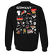 Germany National Soccer Team Impressions Artwork Women Black Cotton Fleece Long Sleeve Crew Neck - Vive La Fête - Online Apparel Store