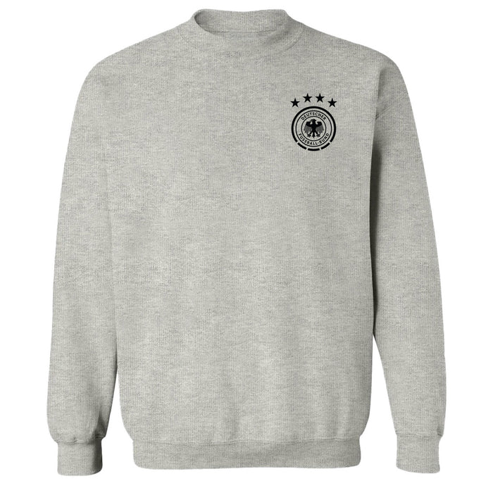 Germany National Soccer Team Impressions Artwork Women Grey Cotton Fleece Long Sleeve Crew Neck