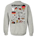 Germany National Soccer Team Impressions Artwork Women Grey Cotton Fleece Long Sleeve Crew Neck - Vive La Fête - Online Apparel Store