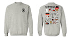 Germany National Soccer Team Impressions Artwork Women Grey Cotton Fleece Long Sleeve Crew Neck - Vive La Fête - Online Apparel Store