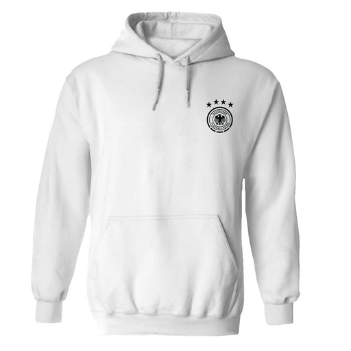 Germany National Soccer Team Impressions Artwork Women White Cotton Fleece Long Sleeve Hoodie