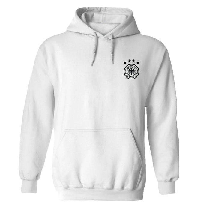 Germany National Soccer Team Impressions Artwork Women White Cotton Fleece Long Sleeve Hoodie