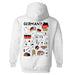 Germany National Soccer Team Impressions Artwork Women White Cotton Fleece Long Sleeve Hoodie - Vive La Fête - Online Apparel Store