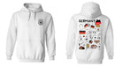 Germany National Soccer Team Impressions Artwork Women White Cotton Fleece Long Sleeve Hoodie - Vive La Fête - Online Apparel Store